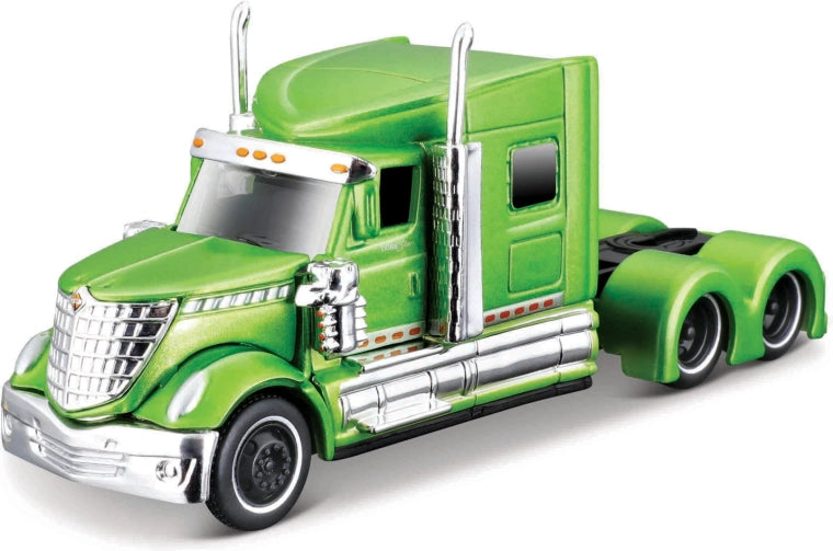 Camion Cap Tractor International Lonestar verde 14cm - 1/64 Maisto Design