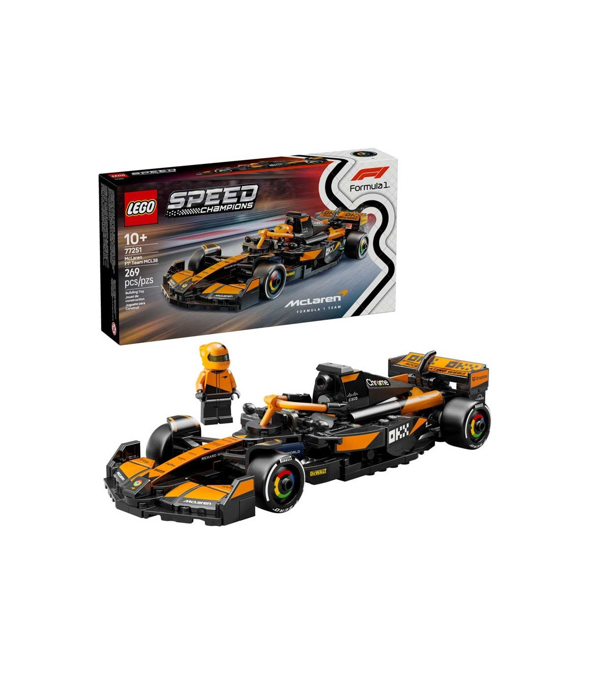 LEGO Speed Champions 77251 - Masina de curse McLaren F1® Team MCL38 (269 piese)