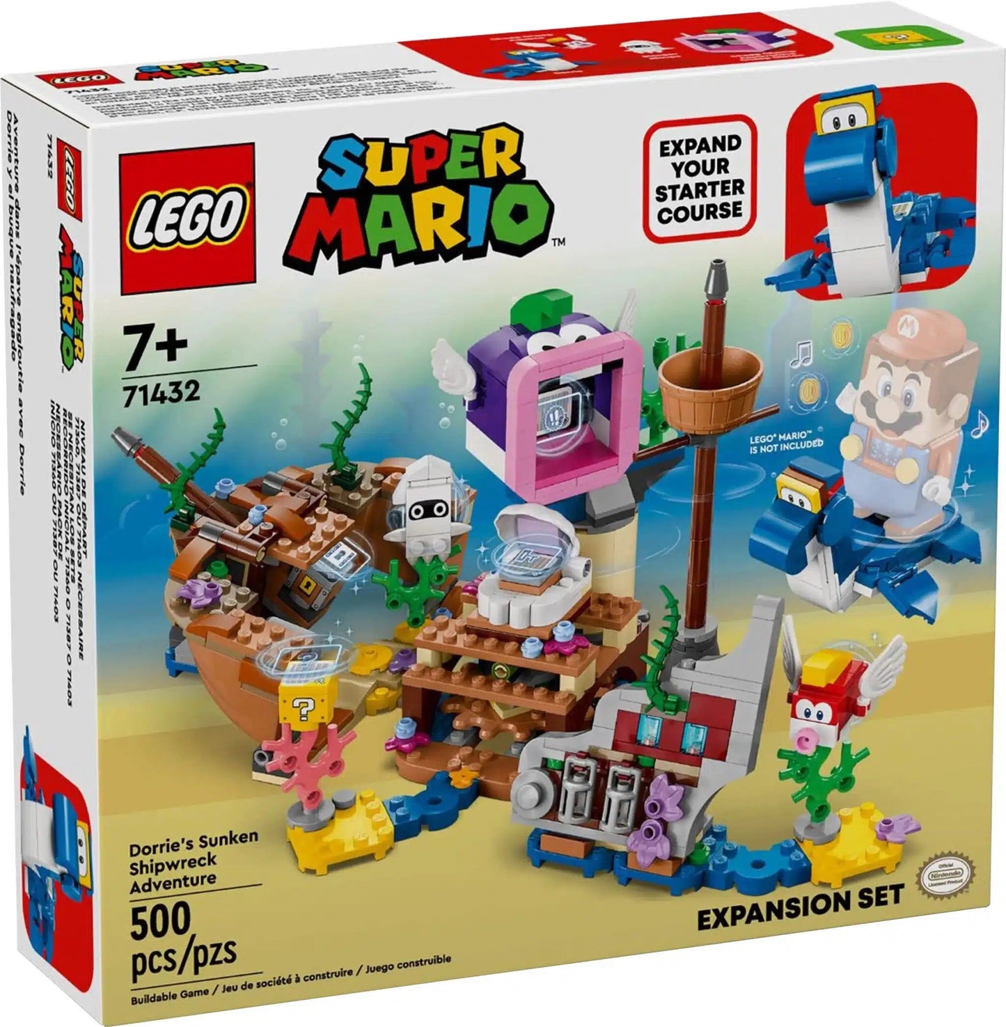 LEGO SUPER MARIO 71432 - Set de extindere - Aventura lui Dorrie la epava scufundata (500 piese)
