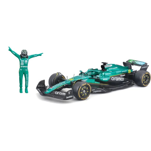 Formula 1 AMR25 Lance Stroll #18 cu figurina - 1/24 Bburago