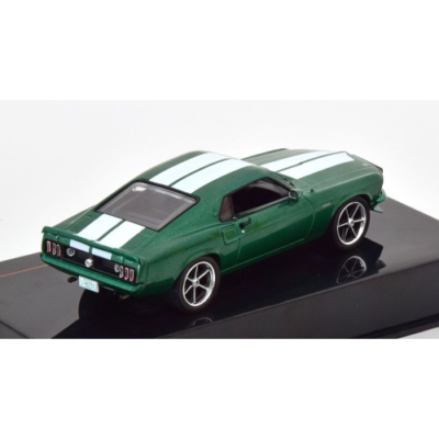 Ford Mustang Custom 1969 verde/alb cu vitrina plexiglass - 1/43 IxoModels