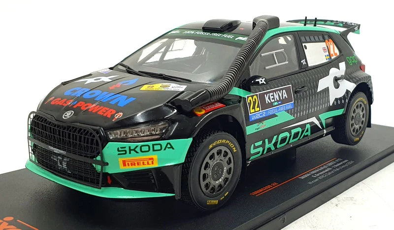 Skoda Fabia Rally2 2023 #22 Winner WRC2 Safari Rally Kenya 2024 - 1/18 IxoModels