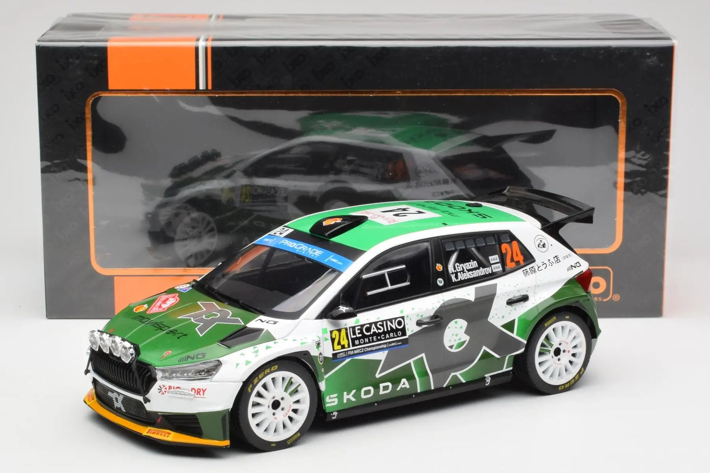 Skoda Fabia Rally2 #24 Rallye Monte-Carlo 2023 - 1/18 Ixo Models