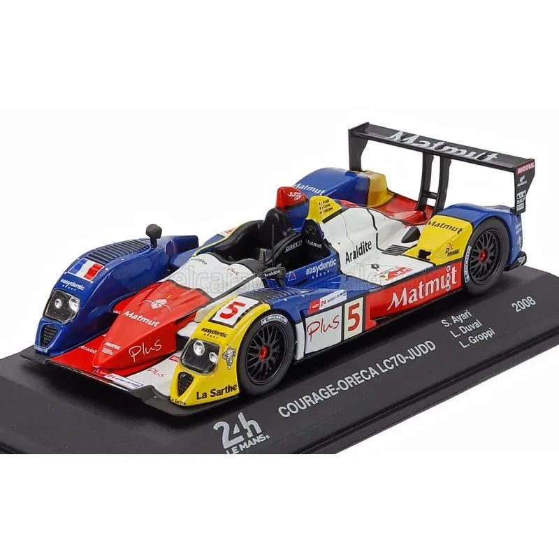Courage Oreca LC70 Judd 2008 #5 S.Ayari , L.Duval si L.Groppi cu vitrina plexiglass - 1/43 Edicola