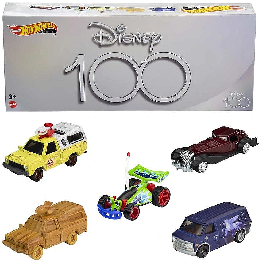 Set 5 masinute Disney 100 - 1/64 Hot Wheels Premium