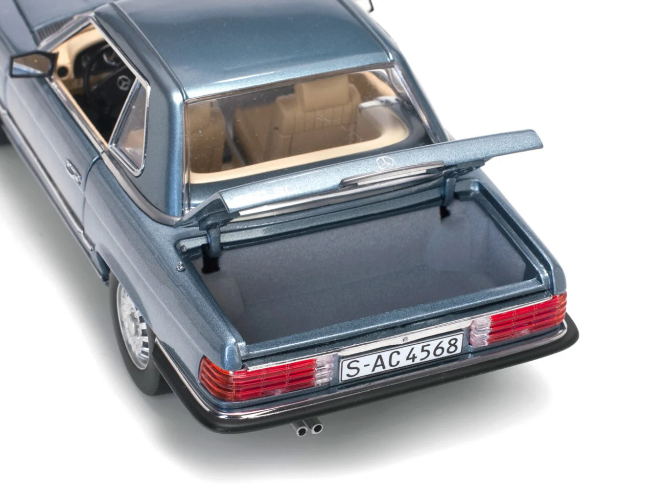 Mercedes-Benz 350 SL 1977 Hard Top bleu grel - 1/18 SunStar