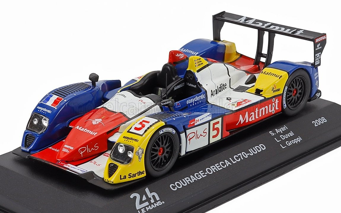 Courage Oreca LC70 Judd 2008 #5 S.Ayari , L.Duval si L.Groppi cu vitrina plexiglass - 1/43 Edicola