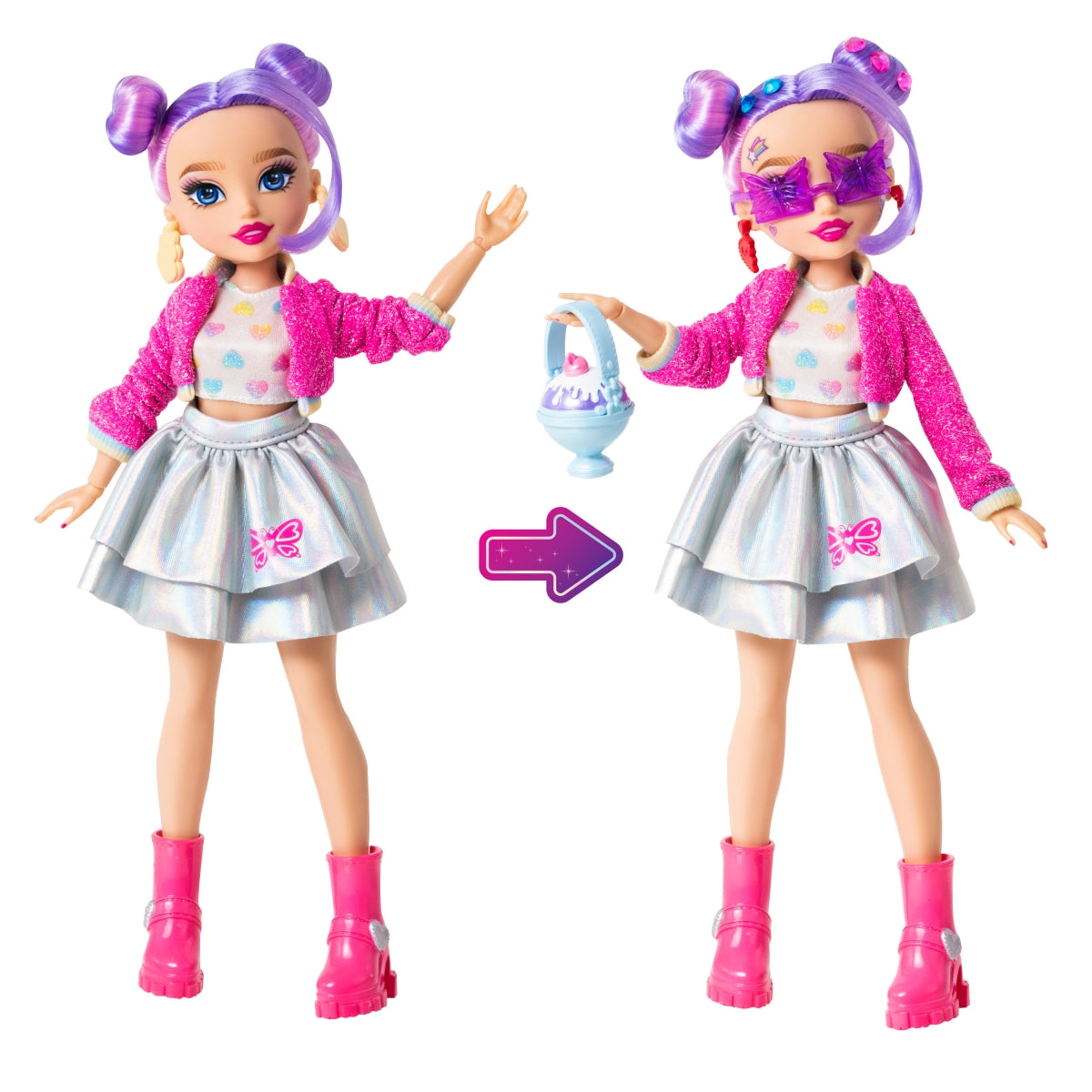 Papusa Glo-Up Girls Glo All Out - Sadie 27cm