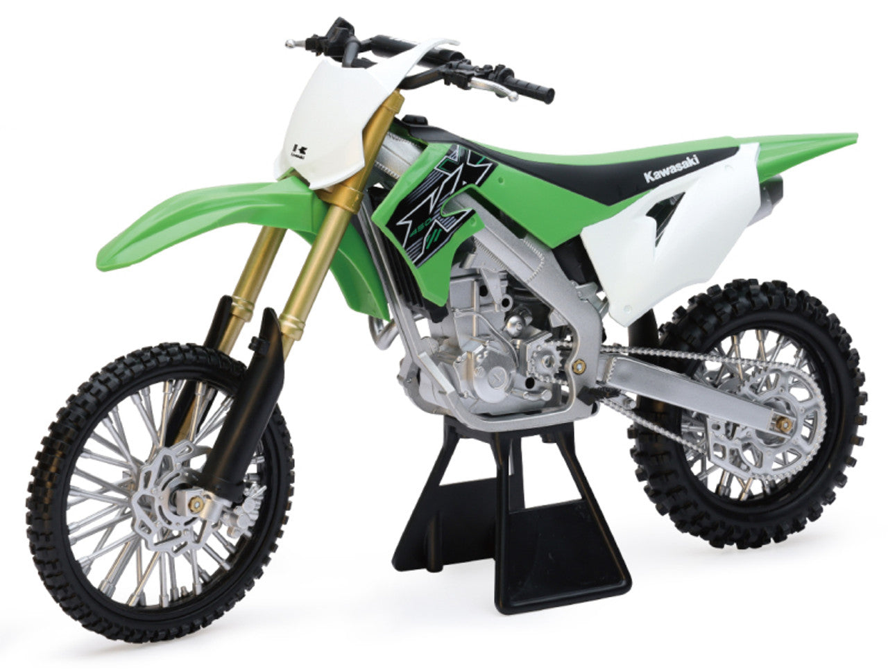 Motocicleta Kawasaki KX450 verde - 1/6 New Ray