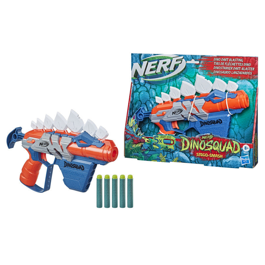Blaster Nerf Dinosquad - Stegosmash cu 5 proiectile