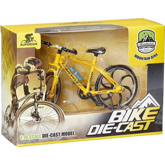Bicicleta Mountain Bike galbena 17cm ICRAZY - 1/10 Altaya