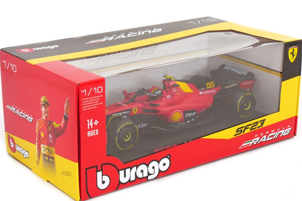 Formula 1 Ferrari Carlos Sainz Jr. SF-23 #55 3rd Italian GP 2023 - 1/18 Bburago