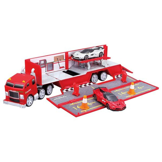 SET  Camion Ferrari cu 2 masinute metalice - 1/64 Bburago