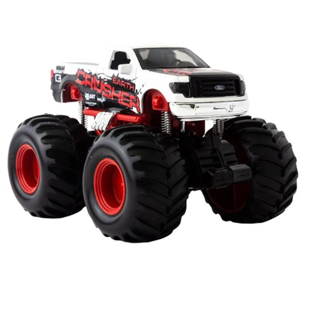 Monster Truck Earth Shockers 12cm Ford alb/rosu/negru pullback Fresh Metal - Maisto