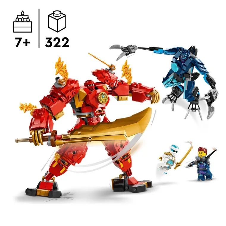 LEGO Ninjago 71808 - Robotul stihie de foc al lui Kai (322 piese)