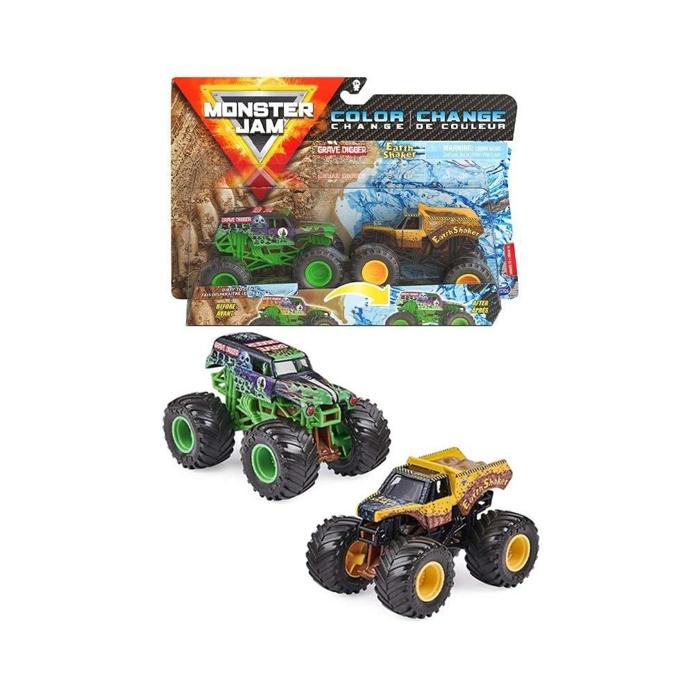 Set 2 masini Monster Jam - Grave Digger si Earth Shaker 1/64