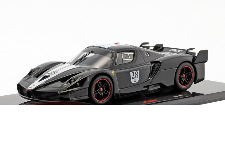 Ferrari Fxx negru #28  cu vitrina plexiglass - 1/43 Hot Wheels Elite