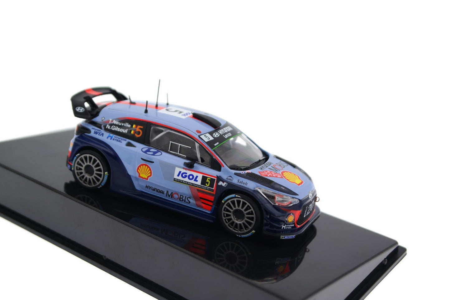 Hyundai i20 Coupe WRC #5 Winner Rallye Tour de Corse 2017 Neuville, Gilsoul cu vitrina plexiglass -1/43 PTC  Collectibles Industry