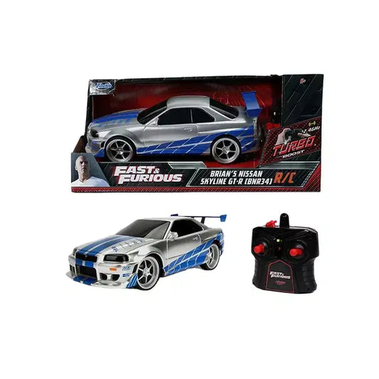 Masinuta Nissan Skyline GT-R R34 cu telecomanda - 1/24 Jada
