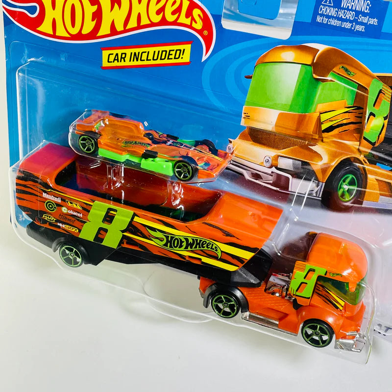 Camion Big Rig Heat Super Rigs cu formula 1 - 1/64 Hot Wheels