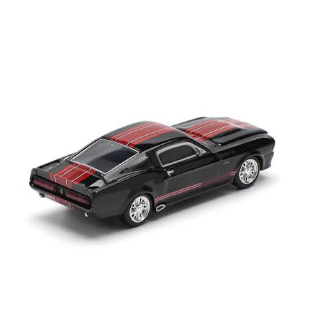 Shelby Mustang GT500 negru cu dungi rosii - 1/64 Pop Race