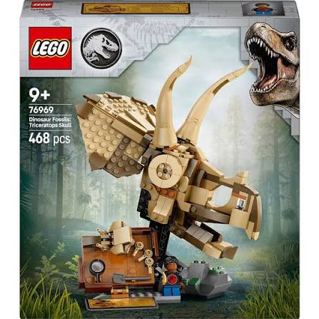 LEGO Jurassic World 76969 - Fosile de dinozaur: craniu de Triceratops (468 piese)