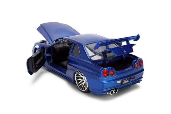 Nissan Skyline GT-R R34 Brian's albastru - 1/24 Jada