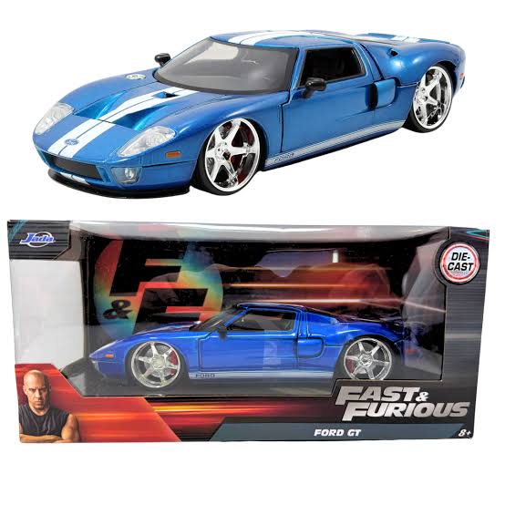 Ford GT albastru/dungi albe - 1/24 Jada