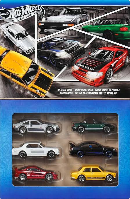 Set 6 masinute Hot Wheels Silver Series Japan Style - 1/64 Hot Wheels