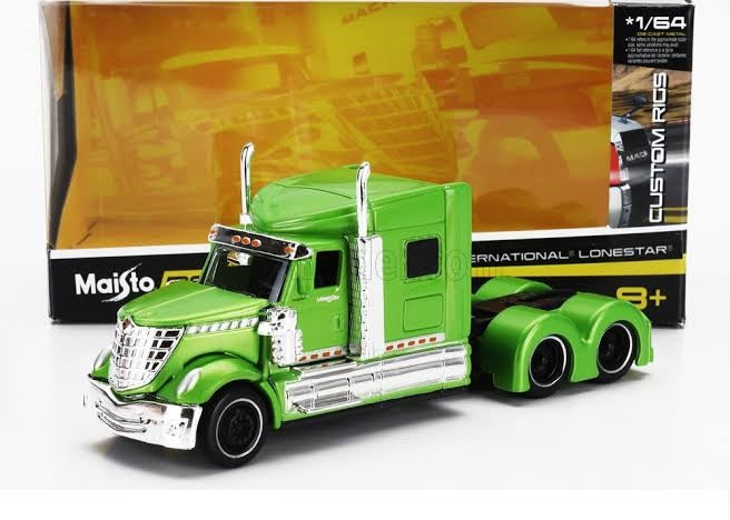 Camion Cap Tractor International Lonestar verde 14cm - 1/64 Maisto Design