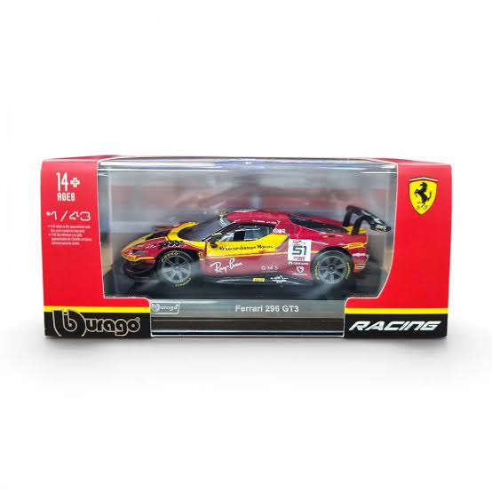 Ferrari 296 GT3 #51 cu vitrina plexiglass - 1/43 Bburago