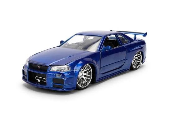 Nissan Skyline GT-R R34 Brian's albastru - 1/24 Jada