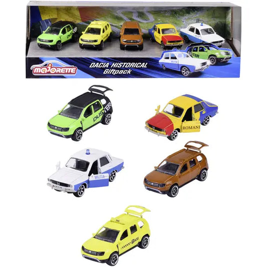 Set 5 masinute metalice Dacia Hirstorical - 1/64 Majorette