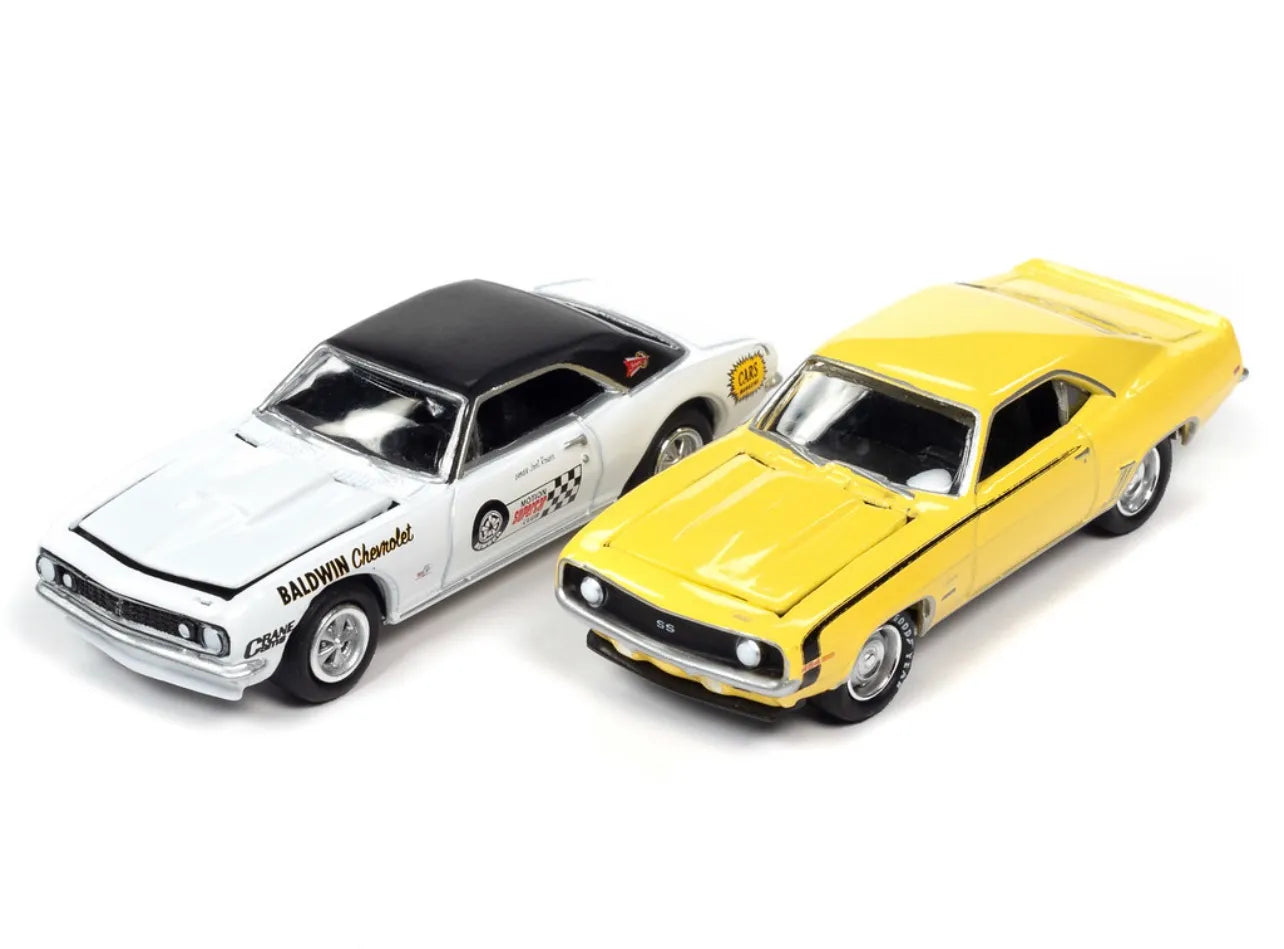 Set 2 masinute Chevy Cmaro SS 1967 si Chevy Camaro SS 1969 - 1/64 Johnny Lightning