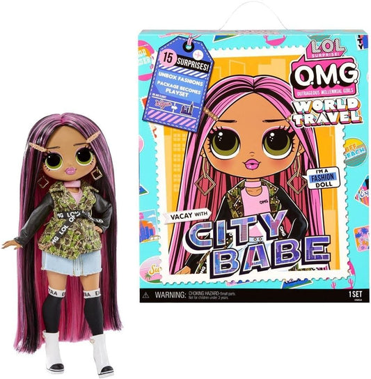 Papusa LOL Surprise OMG World Travel - City Babe cu 15 surprize