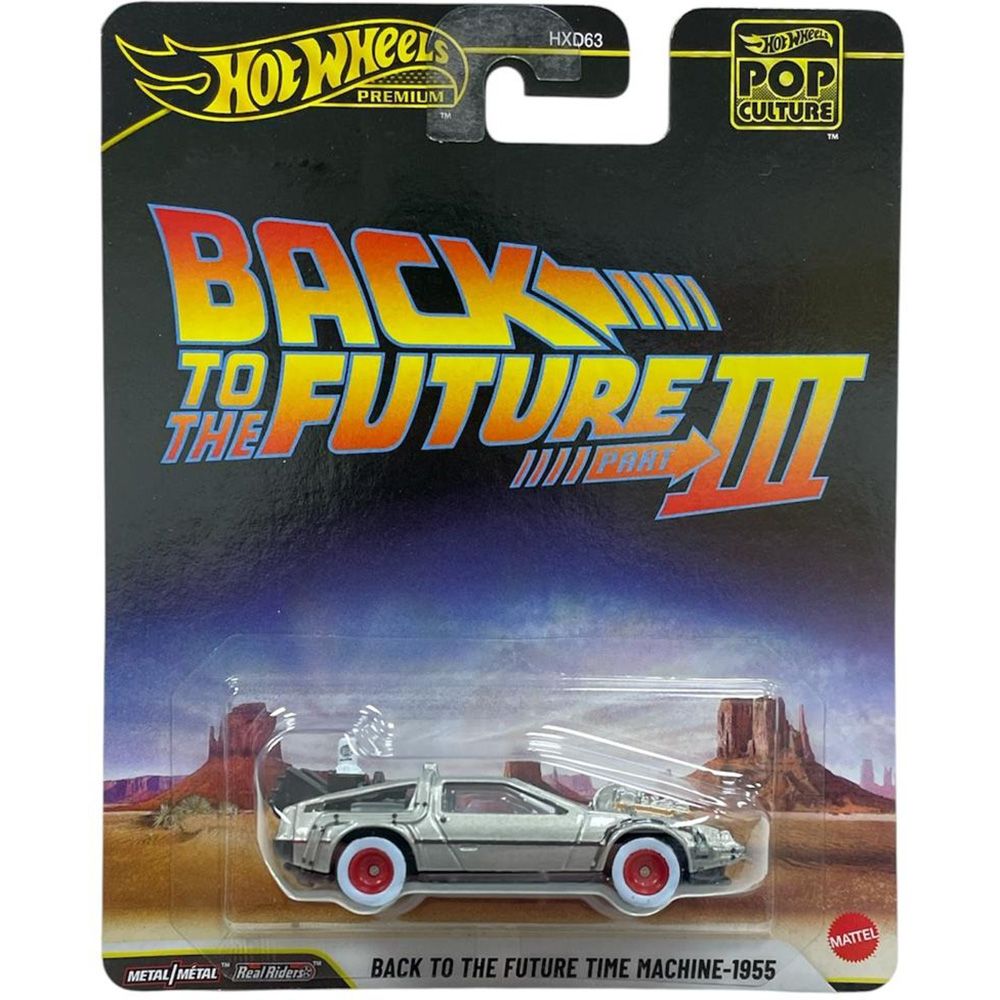 Masinuta Delorean Back to the Future III Time Machine 1955 - 1/64 Hot Wheels Premium