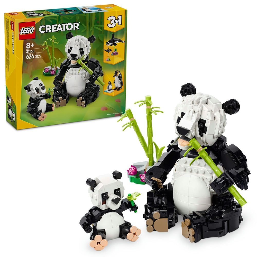 LEGO Creator 3 in 1 31165- Animale salbatice: Familia de ursi panda (626 piese)