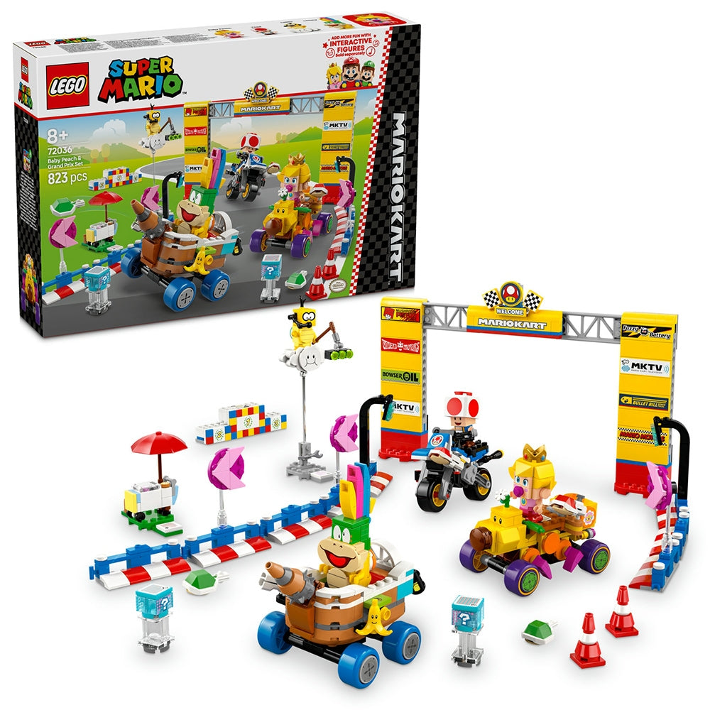 LEGO Super Mario 72036 - Mario Kart – Set Baby Peach si Grand Prix (823 piese)