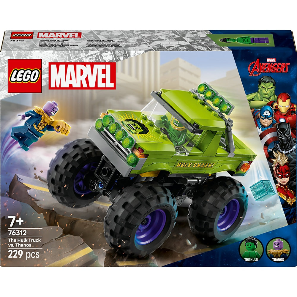 LEGO Marvel 76312 - Hulk in vehicul de teren contra lui Thanos (229 piese)