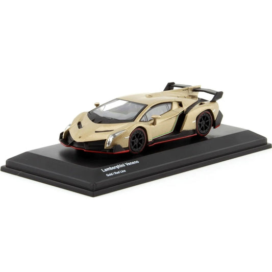 Lamborghini Veneno gold cu vitrina plexiglass - 1/64 Kyosho