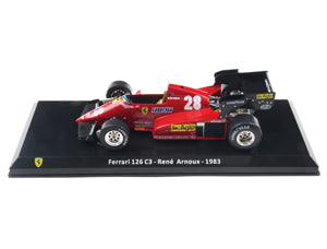 Formula 1 Ferrari 126 C3 Rene Arnoux 1983 #28 cu vitrina - 1/24 Altaya
