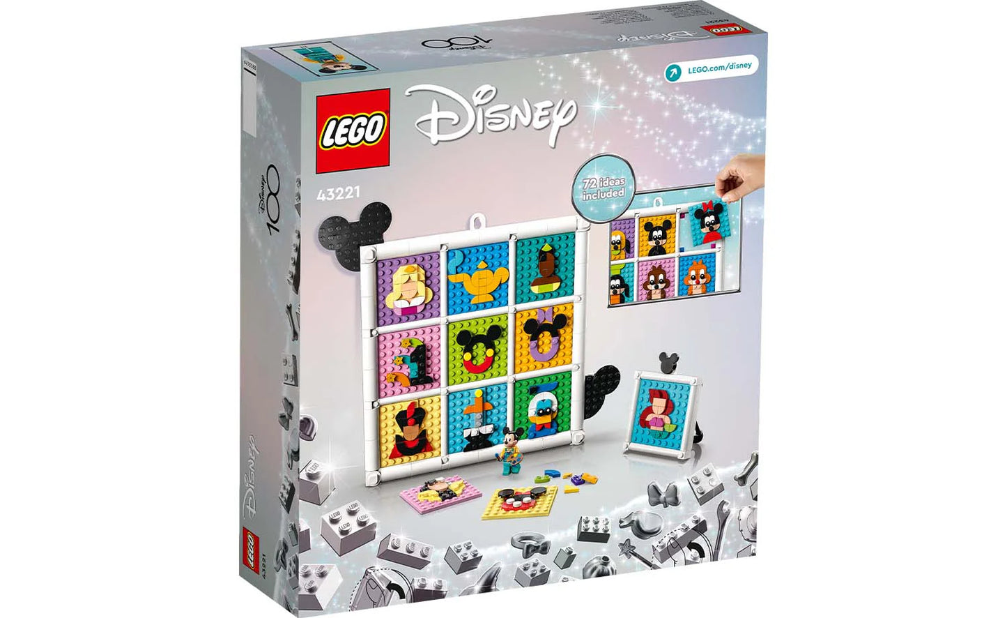 LEGO Disney 43221 - 100 de ani de figuri emblematice de animatie Disney (1022 piese)