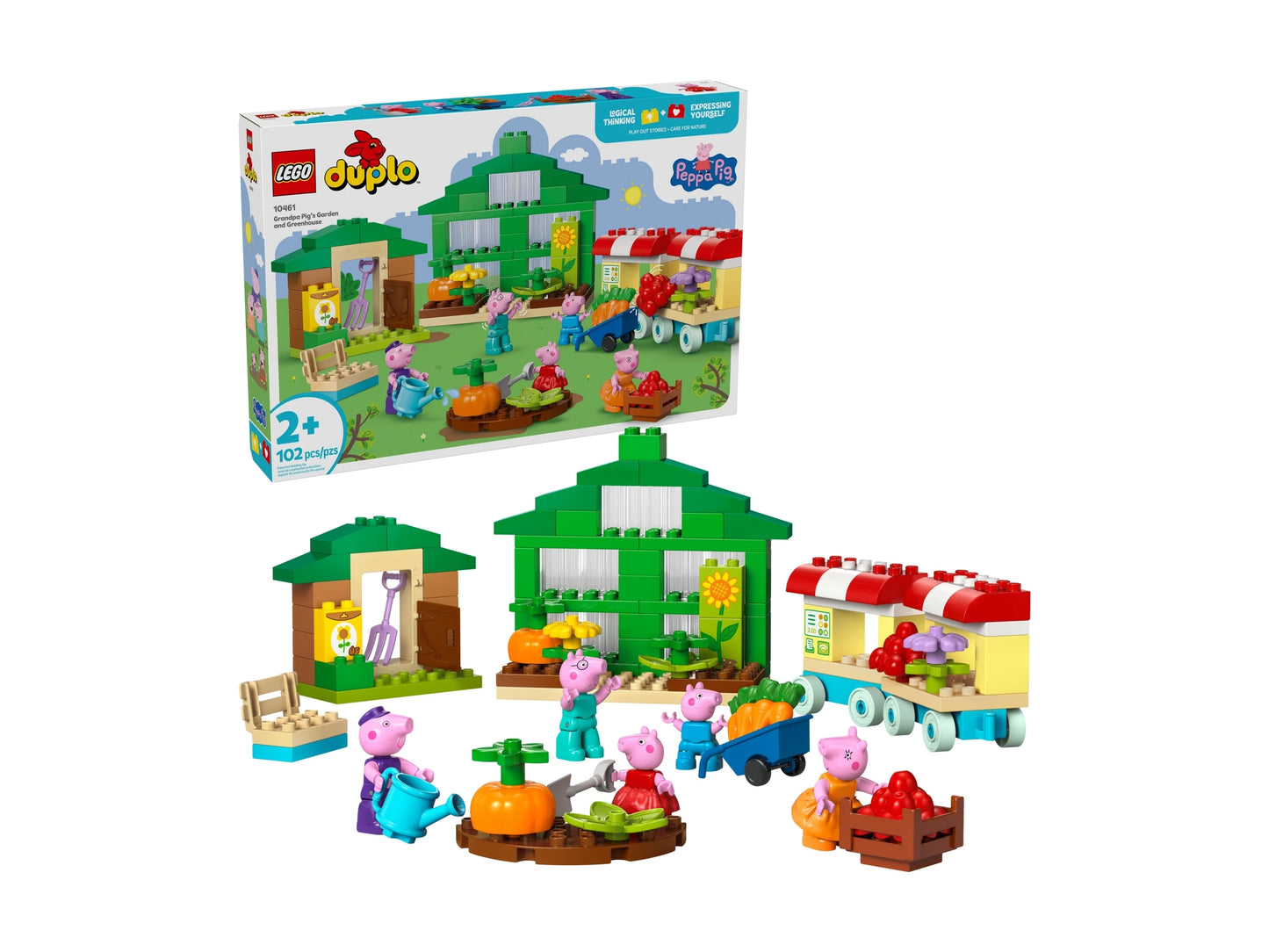 LEGO DUPLO Peppa Pig 10461 - Gradina si sera Bunicului Purcelus (102 piese)