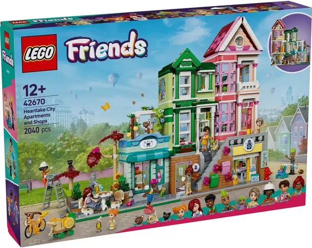 LEGO Friends 42670 - Apartamente si magazine in orasul Heartlake (2040 piese)