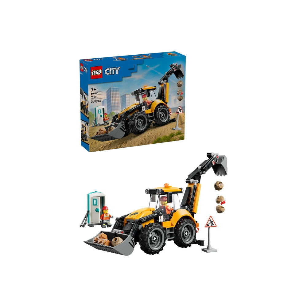 LEGO City 60480 - Buldoexcavator galben (301 piese)