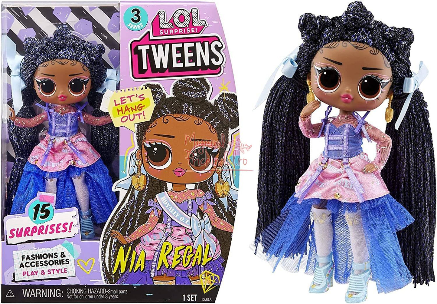Papusa LOL Surprise Tweens Nia Regal cu 15 surprize