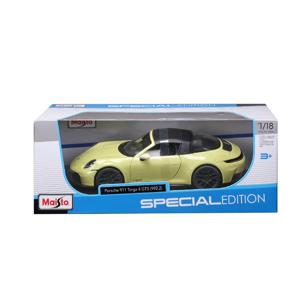 Porsche 911 (992.2) Targa 4 GTS Hybrid 2025 galben - 1/18 Maisto