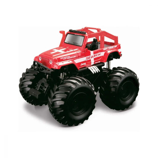 Monster Truck Earth Shockers 12cm Jeep rosu pullback Fresh Metal - Maisto