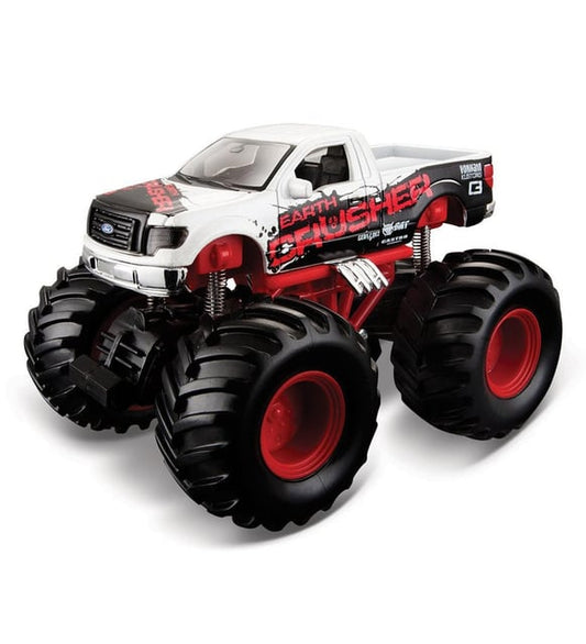 Monster Truck Earth Shockers 12cm Ford alb/rosu/negru pullback Fresh Metal - Maisto