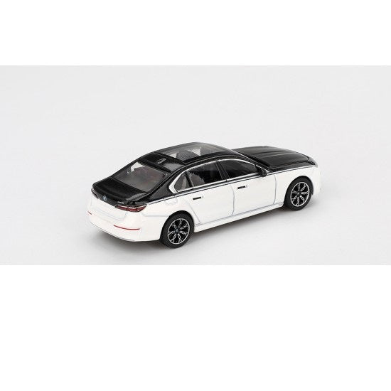 BMW I7 xDrive60 alb/negru - 1/64 Mini GT